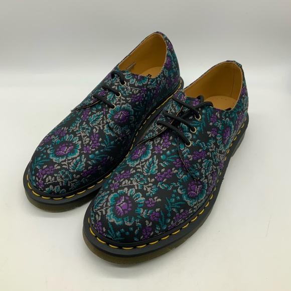 Dr. Martens Other - Dr. Martens 1461 Floral Jacquard Black Purple Blue Mens Sz 10 /womens 11